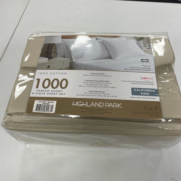 Tan 6-Piece Cotton Sheet Set